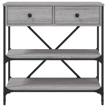 vidaXL Τραπέζι Κονσόλα Γκρι Sonoma 75x34,5x75cm Επεξεργασμένο Ξύλο 1 τεμ.