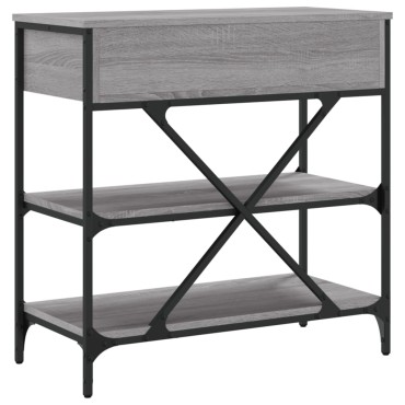 vidaXL Τραπέζι Κονσόλα Γκρι Sonoma 75x34,5x75cm Επεξεργασμένο Ξύλο 1 τεμ.
