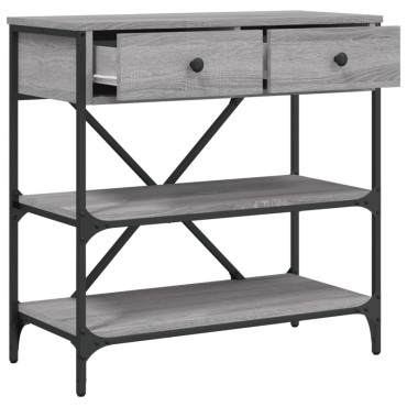 vidaXL Τραπέζι Κονσόλα Γκρι Sonoma 75x34,5x75cm Επεξεργασμένο Ξύλο 1 τεμ.