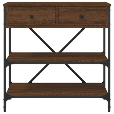 vidaXL Τραπέζι Κονσόλα Καφέ Δρυς 75x34,5x75cm Επεξεργασμένο Ξύλο 1 τεμ.