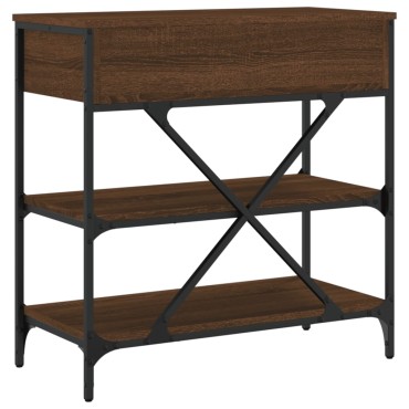 vidaXL Τραπέζι Κονσόλα Καφέ Δρυς 75x34,5x75cm Επεξεργασμένο Ξύλο 1 τεμ.