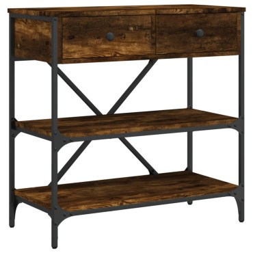 vidaXL Τραπέζι Κονσόλα Καπνιστή Δρυς 75x34,5x75cm Επεξεργ. Ξύλο 1 τεμ.