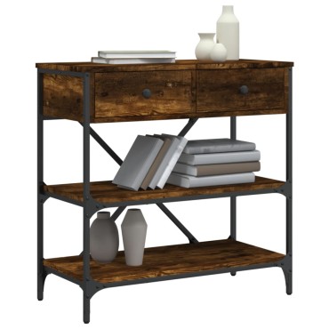 vidaXL Τραπέζι Κονσόλα Καπνιστή Δρυς 75x34,5x75cm Επεξεργ. Ξύλο 1 τεμ.