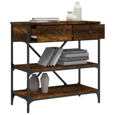 vidaXL Τραπέζι Κονσόλα Καπνιστή Δρυς 75x34,5x75cm Επεξεργ. Ξύλο 1 τεμ.