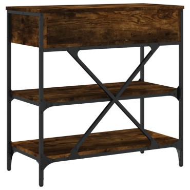 vidaXL Τραπέζι Κονσόλα Καπνιστή Δρυς 75x34,5x75cm Επεξεργ. Ξύλο 1 τεμ.