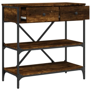 vidaXL Τραπέζι Κονσόλα Καπνιστή Δρυς 75x34,5x75cm Επεξεργ. Ξύλο 1 τεμ.