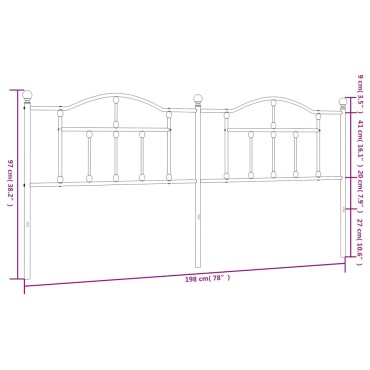 vidaXL Κεφαλάρι Μαύρο Μεταλλικό 198x3x97cm 1 τεμ.