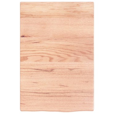 vidaXL Ράφι Τοίχου Ανοιχτό Καφέ 40x60x2cm Επεξεργ. Μασίφ Ξύλο Δρυός 1 τεμ.