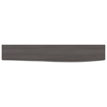 vidaXL Ράφι Τοίχου Σκούρο Καφέ 60x10x2cm Επεξεργ. Μασίφ Ξύλο Δρυός 1 τεμ.