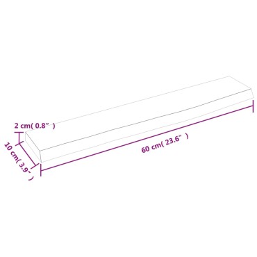 vidaXL Ράφι Τοίχου Σκούρο Καφέ 60x10x2cm Επεξεργ. Μασίφ Ξύλο Δρυός 1 τεμ.