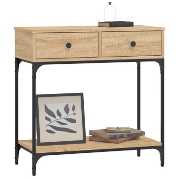 vidaXL Τραπέζι Κονσόλα Sonoma Δρυς 75x34,5x75cm Επεξεργασμένο Ξύλο 1 τεμ.