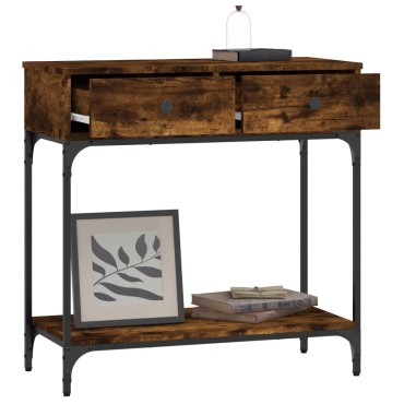 vidaXL Τραπέζι Κονσόλα Καπνιστή Δρυς 75x34,5x75cm Επεξεργ. Ξύλο 1 τεμ.