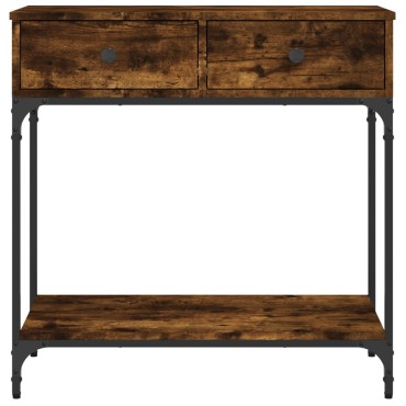 vidaXL Τραπέζι Κονσόλα Καπνιστή Δρυς 75x34,5x75cm Επεξεργ. Ξύλο 1 τεμ.