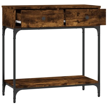 vidaXL Τραπέζι Κονσόλα Καπνιστή Δρυς 75x34,5x75cm Επεξεργ. Ξύλο 1 τεμ.