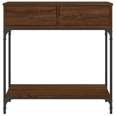 vidaXL Τραπέζι Κονσόλα Καφέ Δρυς 75x34,5x75cm Επεξεργασμένο Ξύλο 1 τεμ.