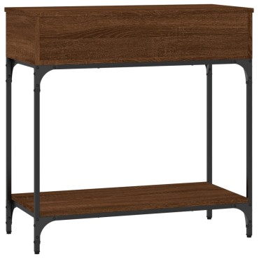 vidaXL Τραπέζι Κονσόλα Καφέ Δρυς 75x34,5x75cm Επεξεργασμένο Ξύλο 1 τεμ.