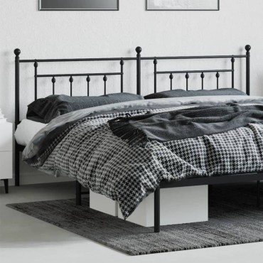 vidaXL Κεφαλάρι Μαύρο Μεταλλικό 206x3x97cm 1 τεμ.