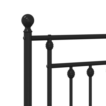 vidaXL Κεφαλάρι Μαύρο Μεταλλικό 206x3x97cm 1 τεμ.