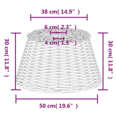 vidaXL Καπέλο Φωτιστικού Οροφής Καφέ Ø50x30 εκ. από Wicker