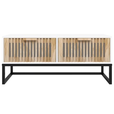 vidaXL Τραπεζάκι Σαλονιού Λευκό 80x40x35cm Επεξεργασμένο Ξύλο & Σίδερο 1 τεμ.