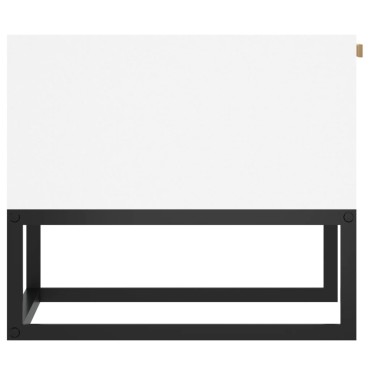 vidaXL Τραπεζάκι Σαλονιού Λευκό 80x40x35cm Επεξεργασμένο Ξύλο & Σίδερο 1 τεμ.