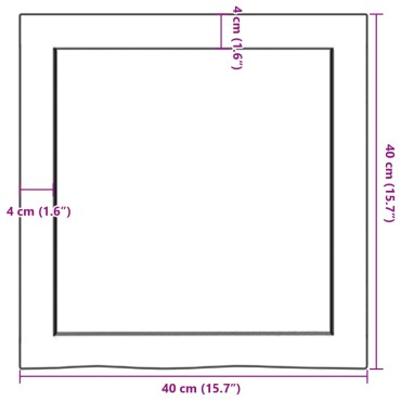 vidaXL Ράφι Τοίχου Ανοιχτό Καφέ 40x40x(2-4)cm Επεξ. Μασίφ Ξύλο Δρυός 1 τεμ.