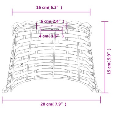 vidaXL Καπέλο Φωτιστικού Οροφής Λευκό Ø20x15 εκ. από Wicker