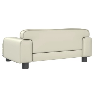 vidaXL Καναπές Παιδικός Κρεμ 70x45x30cm από Συνθετικό Δέρμα 1 τεμ.