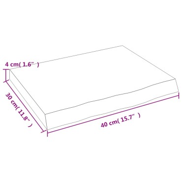 vidaXL Πάγκος Μπάνιου 40x30x(2-4) εκ. από Ακατέργαστο Μασίφ Ξύλο