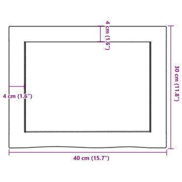 vidaXL Πάγκος Μπάνιου 40x30x(2-4) εκ. από Ακατέργαστο Μασίφ Ξύλο