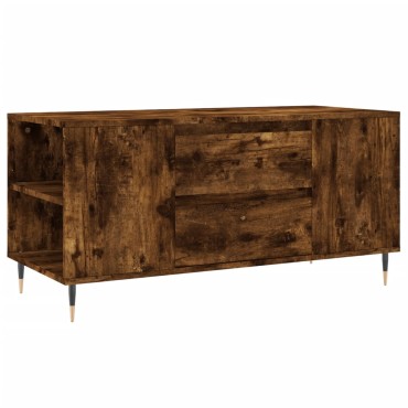 vidaXL Τραπεζάκι Σαλονιού Καπνιστή Δρυς 102x44,5x50cm Επεξεργ. Ξύλο 1 τεμ.