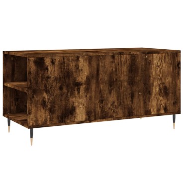 vidaXL Τραπεζάκι Σαλονιού Καπνιστή Δρυς 102x44,5x50cm Επεξεργ. Ξύλο 1 τεμ.