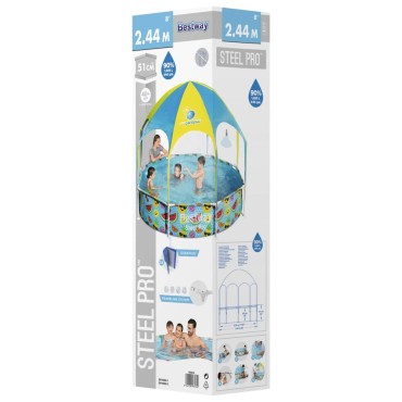 Bestway Πισίνα Υπέργεια Steel Pro UV Careful για Παιδιά 244 x 51 εκ.