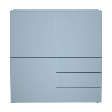 FMD Ντουλάπι με 3 Συρτάρια και 3 Πόρτες Μπλε 99x31,5x101,2cm