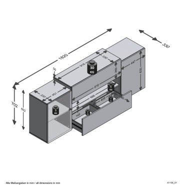 FMD Έπιπλο Τηλεόρασης/Hi-Fi Λευκό και Artisan Δρυς 182x33x70,2 εκ.