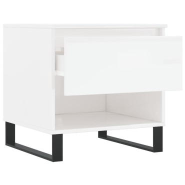 vidaXL Τραπεζάκια Σαλονιού 2 τεμ. Γυαλ. Λευκό 50x46x50cm Επεξ. Ξύλο