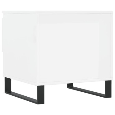 vidaXL Τραπεζάκια Σαλονιού 2 τεμ. Γυαλ. Λευκό 50x46x50cm Επεξ. Ξύλο
