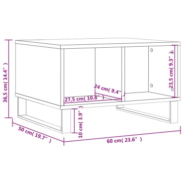 vidaXL Τραπεζάκι Σαλονιού Λευκό 60x50x36,5cm από Επεξεργασμένο Ξύλο 1 τεμ.