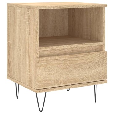 vidaXL Κομοδίνο Sonoma Δρυς 40x35x50cm από Επεξεργ. Ξύλο 1 τεμ.