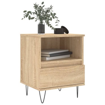vidaXL Κομοδίνο Sonoma Δρυς 40x35x50cm από Επεξεργ. Ξύλο 1 τεμ.