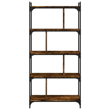 vidaXL Βιβλιοθήκη 5 Επιπέδων Καπνιστή Δρυς 76x32x158cm Επεξ. Ξύλο 1 τεμ.