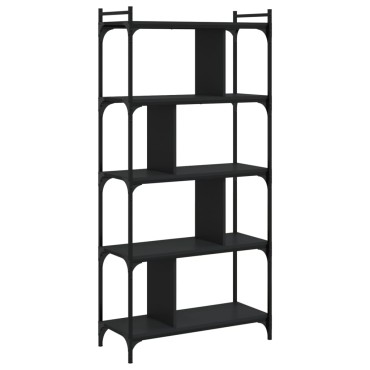 vidaXL Βιβλιοθήκη 5 Επιπέδων Μαύρη 76x32x158cm Επεξεργασμένο Ξύλο 1 τεμ.