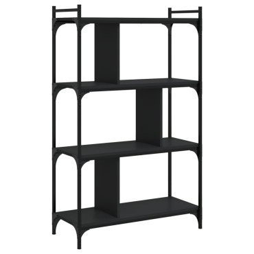 vidaXL Βιβλιοθήκη 4 Επιπέδων Μαύρη 76x32x123cm από Επεξεργ. Ξύλο 1 τεμ.