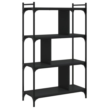 vidaXL Βιβλιοθήκη 4 Επιπέδων Μαύρη 76x32x123cm από Επεξεργ. Ξύλο 1 τεμ.