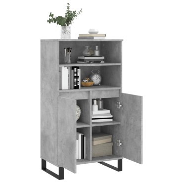 vidaXL Ντουλάπι Γκρι σκυροδέματος 60x36x110cm από Επεξεργασμένο Ξύλο 1 τεμ.