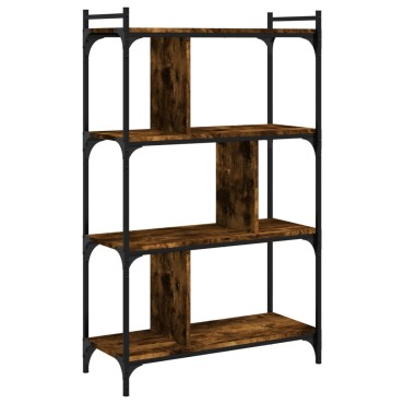 vidaXL Βιβλιοθήκη 4 Επιπέδων Καπνιστή Δρυς 76x32x123cm Επεξ. Ξύλο 1 τεμ.