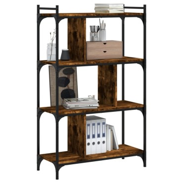 vidaXL Βιβλιοθήκη 4 Επιπέδων Καπνιστή Δρυς 76x32x123cm Επεξ. Ξύλο 1 τεμ.