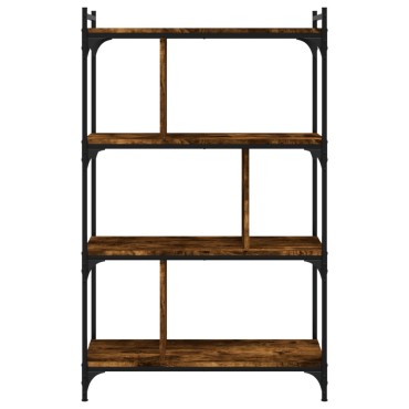 vidaXL Βιβλιοθήκη 4 Επιπέδων Καπνιστή Δρυς 76x32x123cm Επεξ. Ξύλο 1 τεμ.