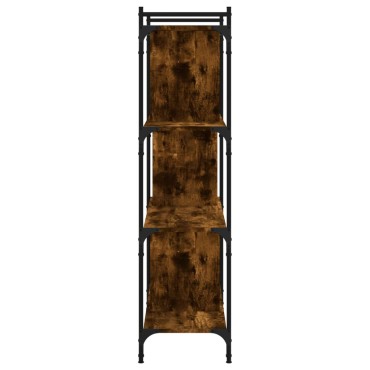 vidaXL Βιβλιοθήκη 4 Επιπέδων Καπνιστή Δρυς 76x32x123cm Επεξ. Ξύλο 1 τεμ.