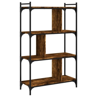 vidaXL Βιβλιοθήκη 4 Επιπέδων Καπνιστή Δρυς 76x32x123cm Επεξ. Ξύλο 1 τεμ.